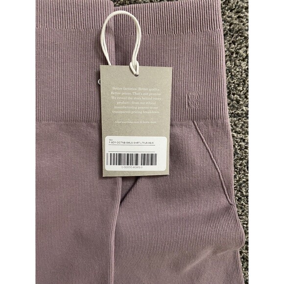 NWT Everlane Womens Seamless Ribbed Bike Shorts XS/S High Rise  Soft Purple - Picture 7 of 7